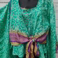Image 7 of Kimono and cami top Set-jade and 💜 purple
