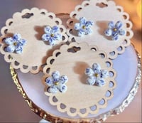 Floral Talavera Studs-Dark Royal Blue
