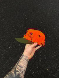 Image 2 of SAFTEY ORANGE OLIVE VISOR ATL BRAVES CUSTOM CAP