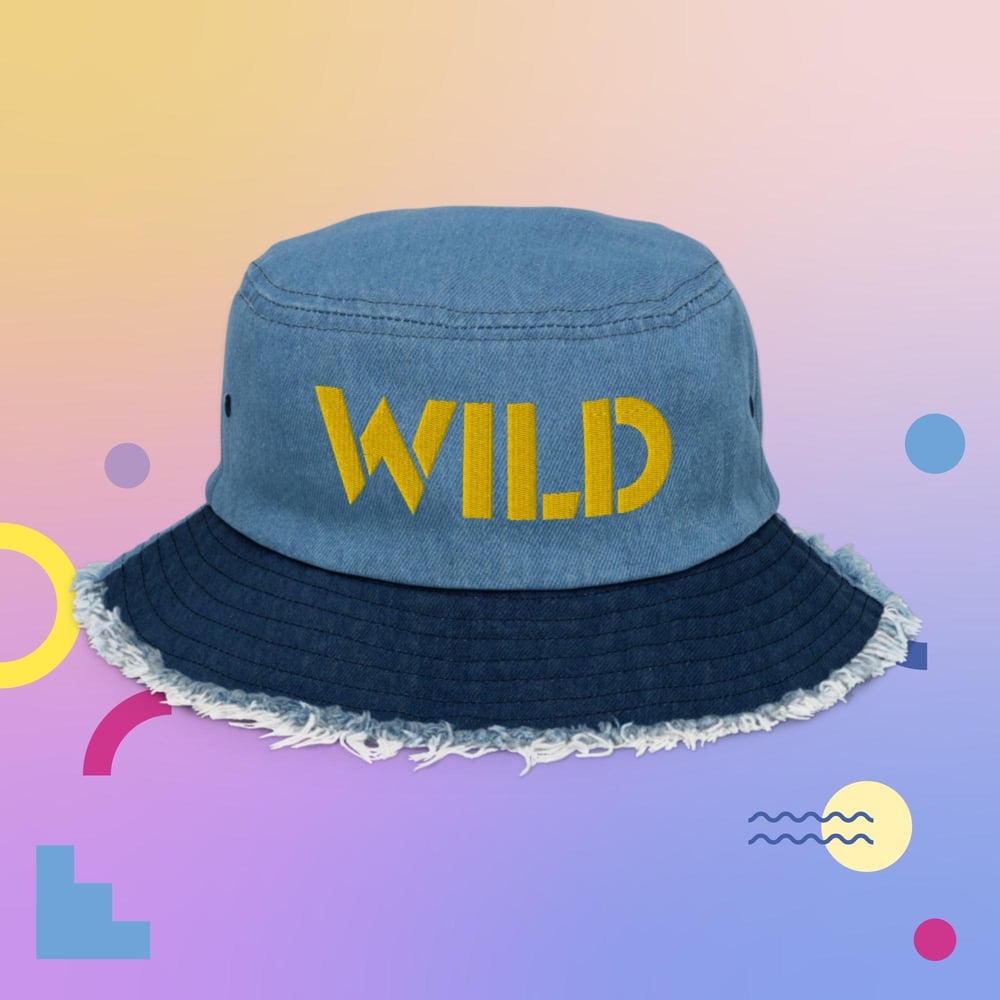 WILD One Distressed Denim Bucket Hat