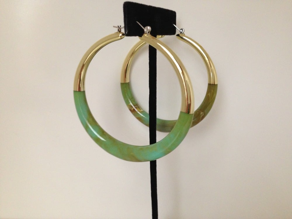 Image of Gold and Faux Stone Hoop