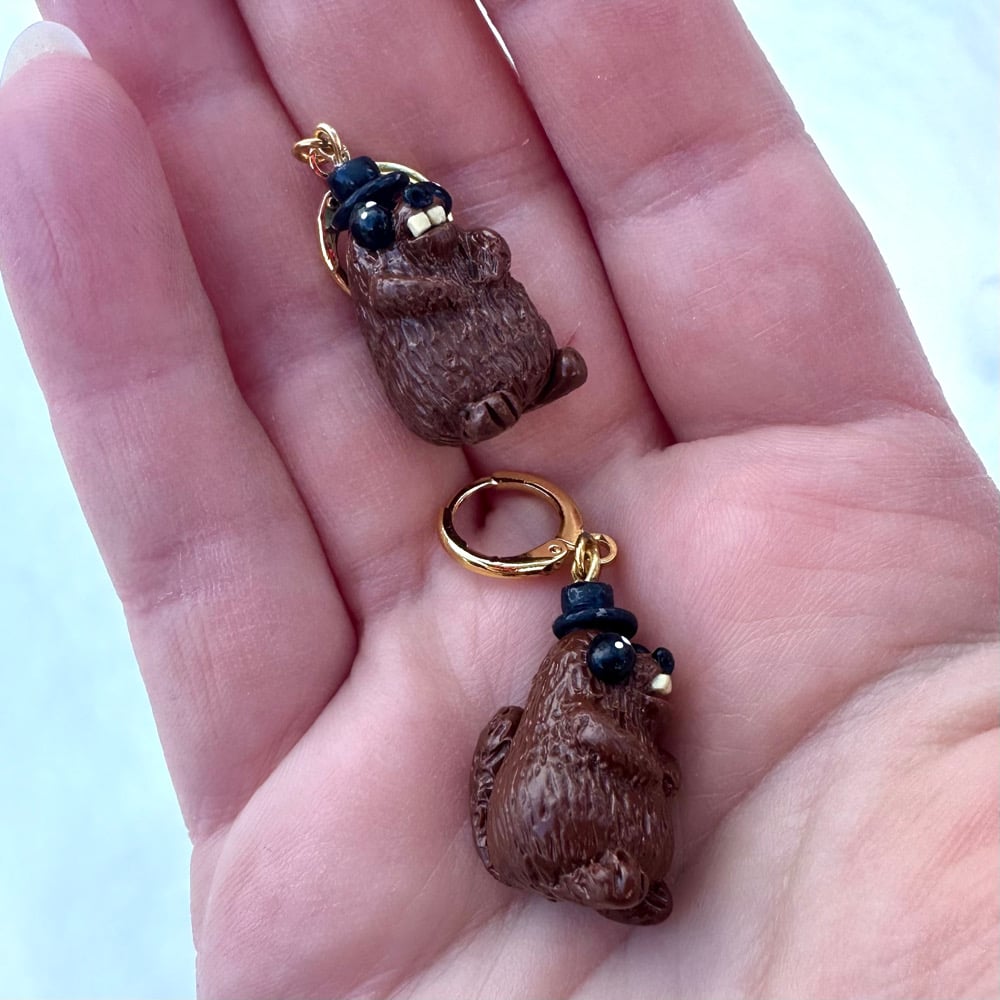 Image of Groundhog Earrings