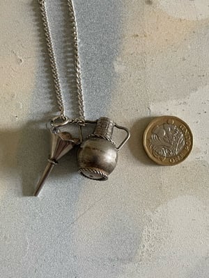 Image of Vintage silver charm necklace jug & funnel 