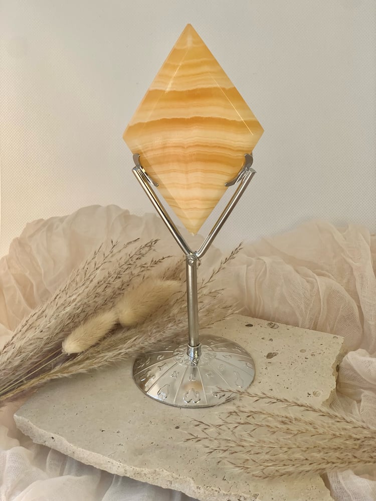 Image of Honey Calcite Rhombus With Stand 