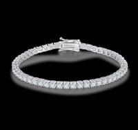 Image 1 of Luxury 925 Sterling Silver 3mm Four Claw VVS Moissanite Tennis Bracelet
