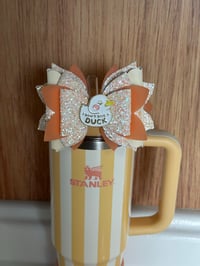 Image 2 of I Don’t Give a Duck Tumbler Straw Topper Bow