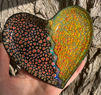 Image 2 of Mended Dichroic Heart Plate #2