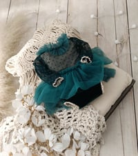 Image 1 of Newborn dress for photo shoots | Gabrielle | emerald dots