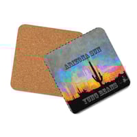 Arizona Sun cork-back coaster
