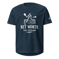 Image 3 of Men's Pickleball Jersey – “Net Worth. Built, Not Bought.” | Breathable Mesh Athletic Shirt