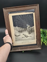 Image 3 of LARGE STATEMENT PIECE "1800's Dante Inferno Gustave Dore" page with preserved spider web - A