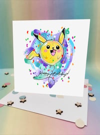 Pika Balloon Birthday Card