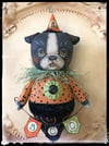 Folk Art Halloween dog bulldog original ornament 