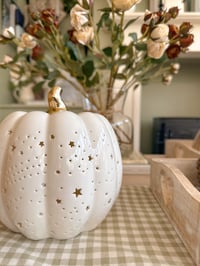 Image 1 of SALE! Ceramic Pumpkin with Stars