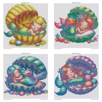 Image 4 of Sleeping Mermaids Mini Diamond Painting Kit by Creative Gems