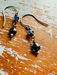 Image 15 of kyanite and green tourmaline earrings