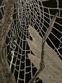 Image 4 of “Christ in the Garden " 1800's bible page with preserved spider web