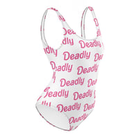 Image 4 of One-Piece Swimsuit "Deadly Barbz" (White)