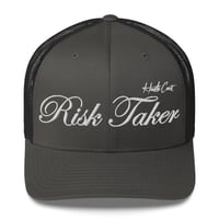 Image 3 of Risk Taker Embroidered Trucker Cap with mesh back