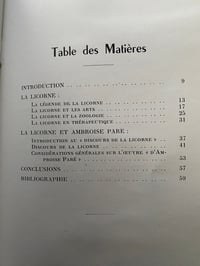 Image 4 of La licorne dans la légende et dans l’œuvre l’Ambroise Paré, 1950