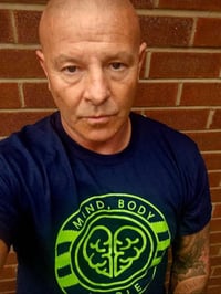 Image 2 of Mind, Body & Sole Navy T-shirt Lime Green Logo 