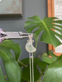 Image 3 of Silver Citrine Moon Crystal  Necklace