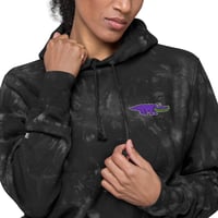 Image 1 of Embroidered Champion tie-dye hoodie