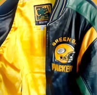 Image 4 of 💎  ViNTaGe 💎 GReeN BaY 🧀 PaCKeRs 🏈 SuPeR BoWL 31 🏆 G-III LeaTHeR BoMBeR 💣 🧥