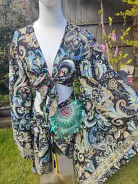 Image 15 of Pefkos co ord sarong set Jade and Gold