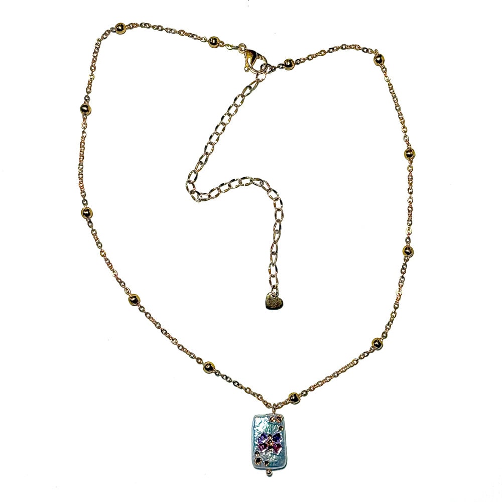 Image of Little Pearl Canvas Necklace