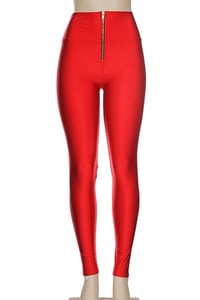 Image of High waisted zip front leggings