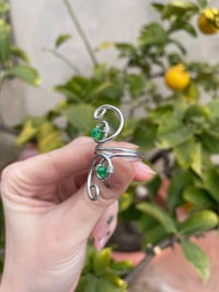Image 3 of Silver green ring