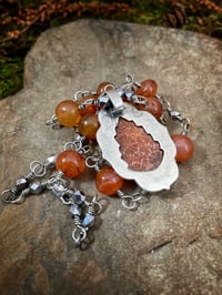 Image 5 of Fossilized Coral and Carnelian Necklace