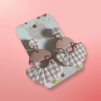 ‘Isla Earrings’ pink gingham 