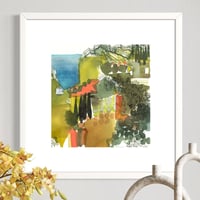 Image 4 of View from above Kalami watercolour unframed painting 