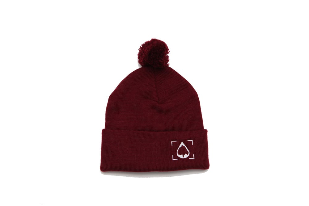 Image of Puff Fold Beanie in Cranberry