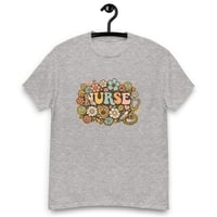 Image 8 of Unisex classic tee, Nurse Retro T-Shirt | Vintage Floral Nurse Graphic Tee