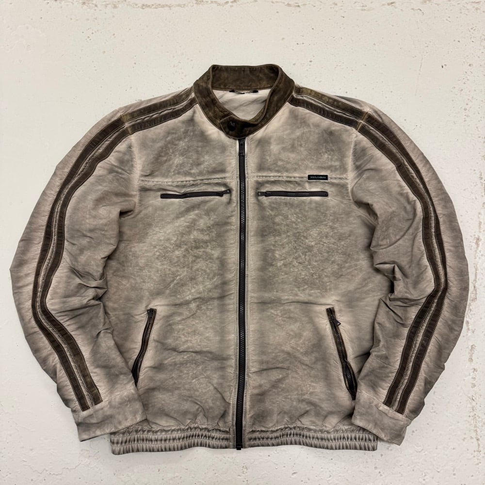 Image of 2000s Docle & Gabbana Nylon Biker Jacket, Size Medium