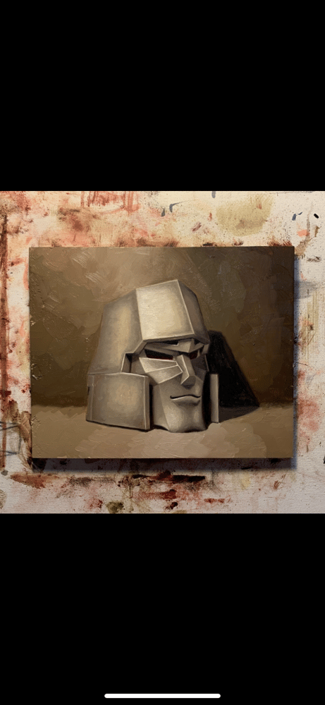 Image of Transformers Megatron Helmet- Original Oil Painting 