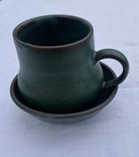 Image 2 of Dark Green Stoneware Mug and 5 inch bowl