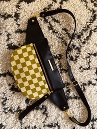 Image 2 of Olive green checkered crossbody 