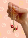 GLASS STRAWBERRY BEAD NECKLACE 