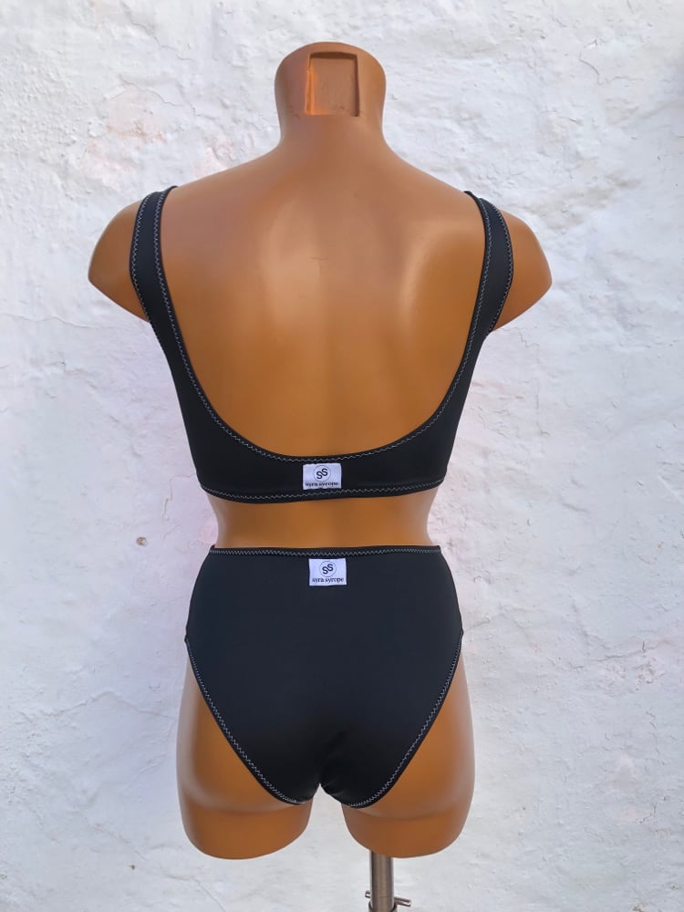 Image of Bikini alto Mandarina-Negro