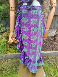Image 3 of Pasha Co ord set top and frill wrap skirt - Purple