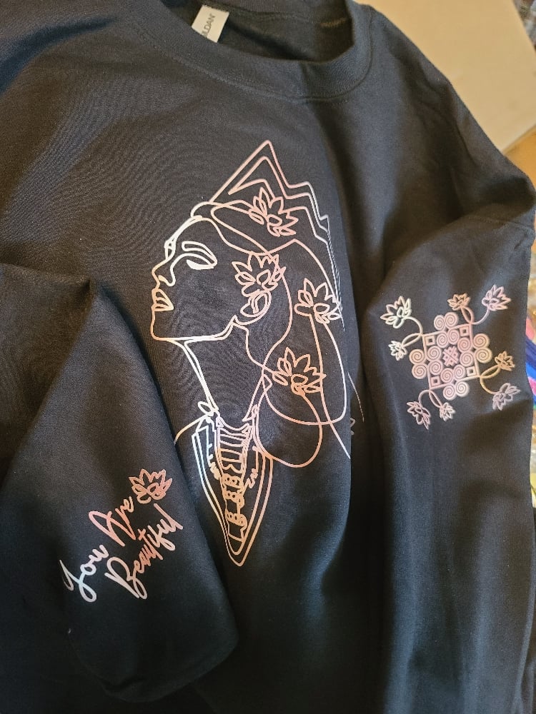 Image of "Beautiful" Crewbeck Glitter Sweater