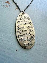 Image 8 of sterling silver necklace with hand engraved Rumi quote by peaces of indigo