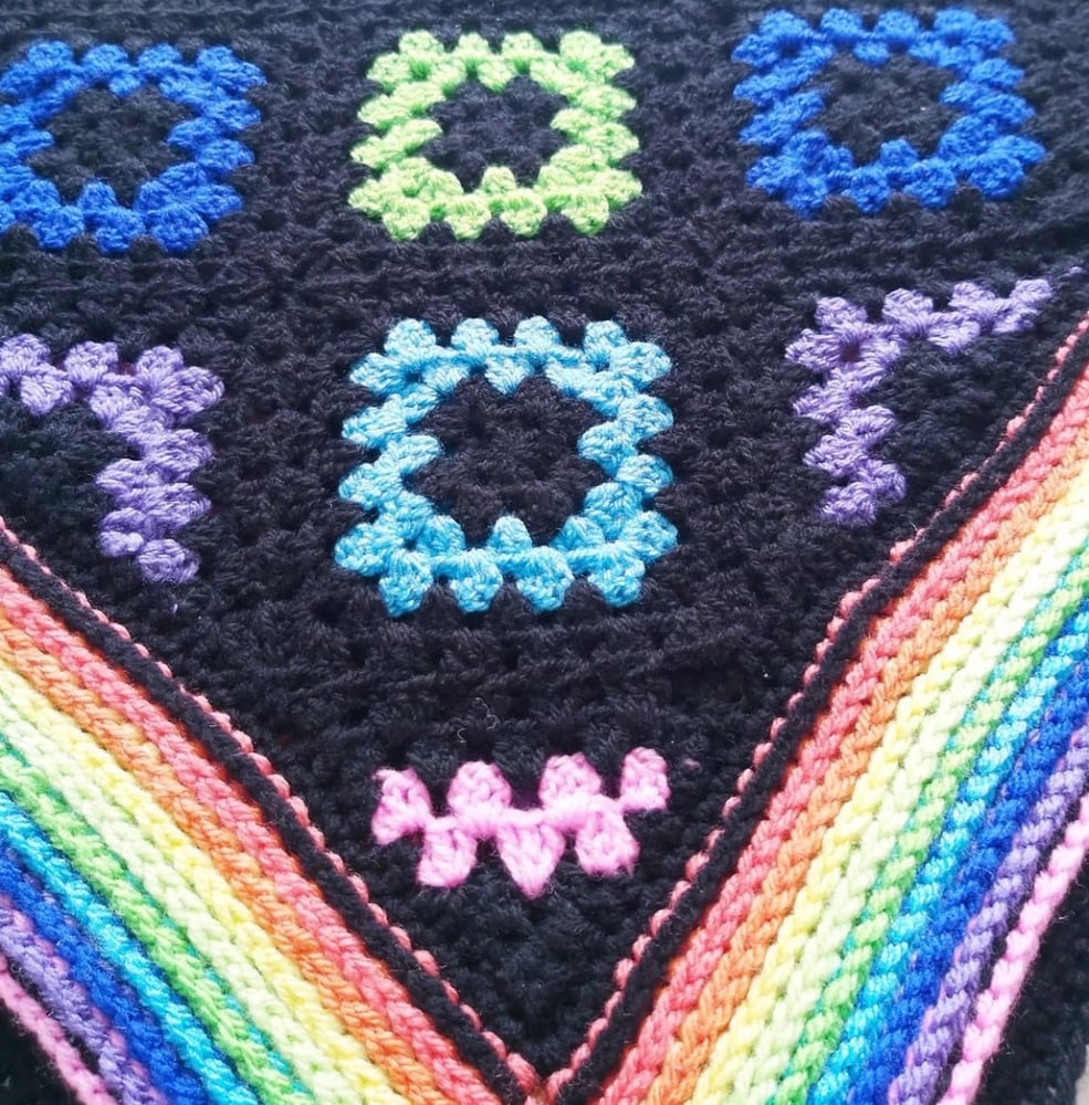 Image of Rainbow Twisted Granny Baby Blanket 20% off original price