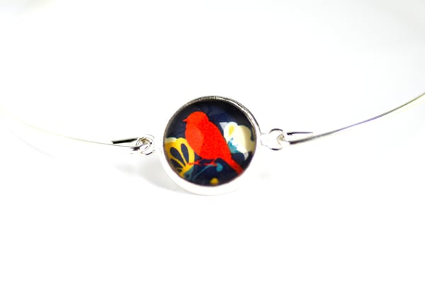 Image of Bracelet fin illustration L'oiseau rouge