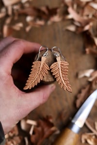 Image 2 of Fern Leaf-  Earrings 