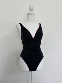 Image 1 of Vintage black and pink swimsuit // M 